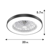 20 इंच स्मार्ट रिमोट कंट्रोल आधुनिक फ्लश माउंट सीलिंग फैन